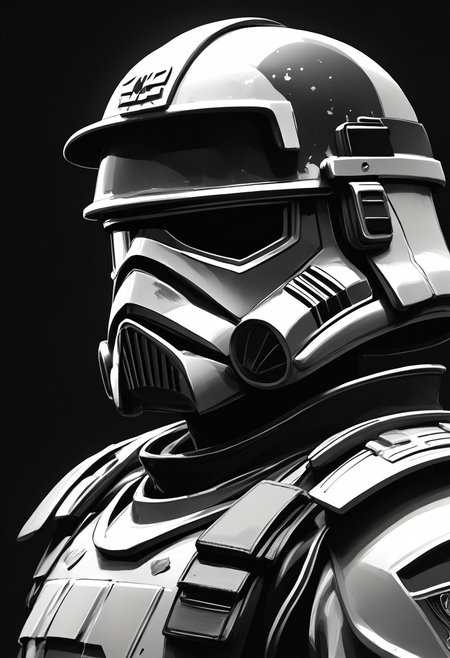 score_9, score_8_up, score_7_up, line drawing, portrait of stormtrooper <lora:StormTrooperE10:0.6>, armor, helmet, monochromemuse, monochrome, greyscale, ink splatter, black background
