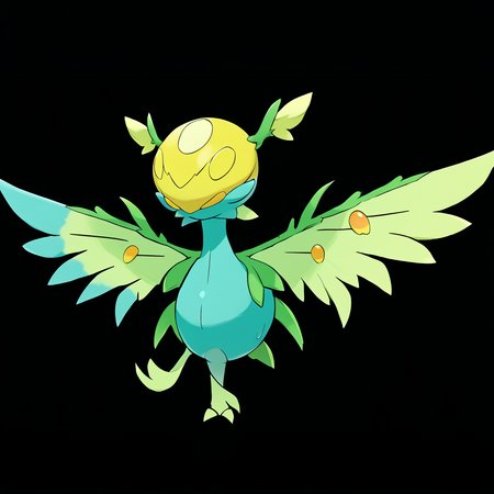 <lora:pokemon_pony_xl:1>, watercolor creature art like pokemon, Type: Fighting, Type: Poison, Egg Group: Water 3, is a pokemon creature that The animal has a double set of gills, enabling it to thrive in both salt and fresh water environments,Its wings beat with a Turquoise rhythm creating a soothing sound that echoes its Dark Fairy grace,The monster's tail splits into three yellow (orange:0.8)-tipped prongs, each capable of precise and independent movement.,Its underbelly is soft and White, a stark contrast to its otherwise rugged exterior,It has a yellow (orange:0.8) glow beneath its skin that illuminates its veins creating a map of life that pulses with its rhythm score_9, score_8_up, score_7_up, score_6_up, score_5_up, score_4_up.  Simple black background, (Masterpiece:1.3) (best quality:1.2) (high quality:1.1)