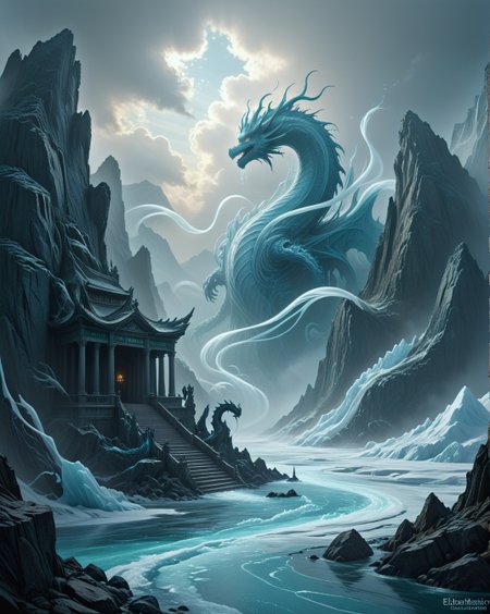 dark fantasy Sea archipelago sea dragon temple,Glacial winds: Katabatic streamers carving cloud rivers down ice slopes,
random group of travelers in landcscape,
 <lora:ral-dark-fantasy-il:0.35>,eldritch horror,
<lora:extremely_detailed:0.6> extremely detailed,
<lora:DetailMaximizer:0.5>,
 <lora:Dream Scenery XL:0.4> Dream Scenery,
<lora:add-detail-xl:0.3>,
detailxl