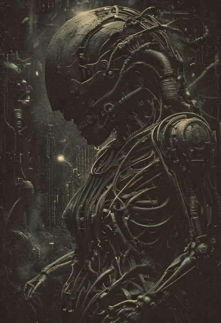 horror photo female robot , robot face, robot skin, steampunk, dark future, pipes and steam in the background, dark, intricate, highly detailed cinematic film grain, 4k, vibrant colors . high fashion, luxurious, extravagant, stylish, sensual, opulent, elegance, stunning beauty, professional, high contrast, detailed, biomechanical style female robot , robot face, robot skin, steampunk, pipes and steam in the background, dark, intricate, highly detailed cinematic film grain, 4k, red and black colors . blend of organic and mechanical elements, futuristic, cybernetic, detailed, intricate