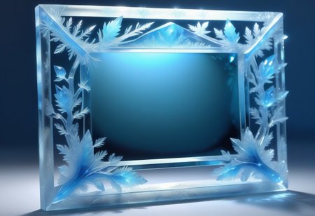 a picture frame made out of Jed-Blmicry,  <lora:BioIceCrystalStyle-000006:0.7>, masterpiece, full of details,