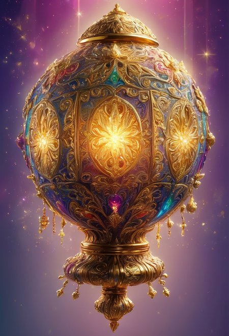 masterpiece, fantasy, something magical, object with intricate gold decorations, close-up, magical object, glowing, object with glowing light,
ultra-sharp, exquisite details, flawless composition, vivid colors, masterpiece, exciting background. , High Definition HD, high details, perfect composition, 
best quality, ultra-detailed, very aesthetic, illustration, perfect composition, intricate details, absurd, atmospheric lighting, streaks of light, vibrant colors, very detailed, midjourneyv6.1, simple background, perfection,