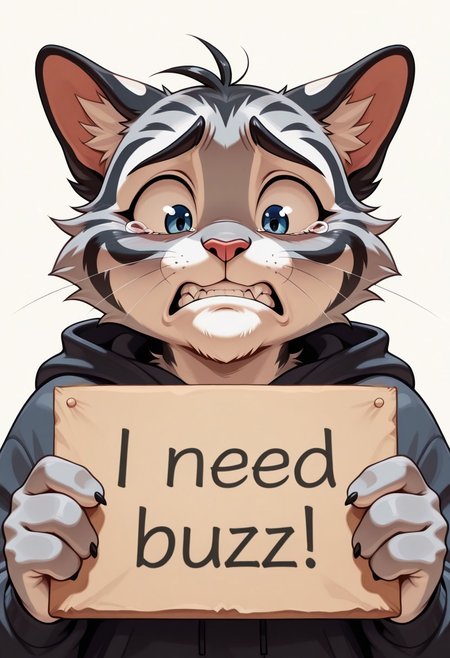 1 boy, cat, feline, anthropomorphic cat, furry, big eyes , need_buzz , holding sign , begging , tears in eyes , sincere expression , begging viewer , pouting , sad , crying , looking down , clenching teeth ,
masterpiece, best quality, absurdres ,