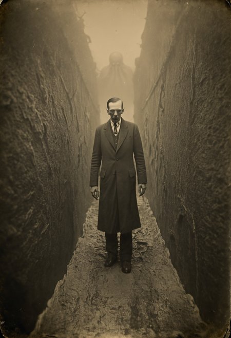 antique photo, eerie atmosphere, creepy, descent into madness, cthulhu mythos, nameless ones,  horror, lovecraft, <lora:Antique_Photo:1>