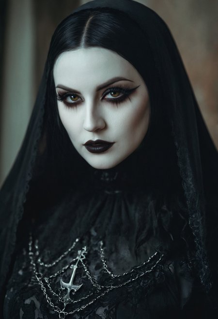 Dark art chdmchlwrd style, close up of a beautiful goth, glamour shoot, macabre, sinister, extremely lifelike, realistic skin texture, raytracing, sharp focus, 8k, hdr, masterpiece, photography, dslr, kodachrome, 35mm photograph, analog film, professional, highly detailed