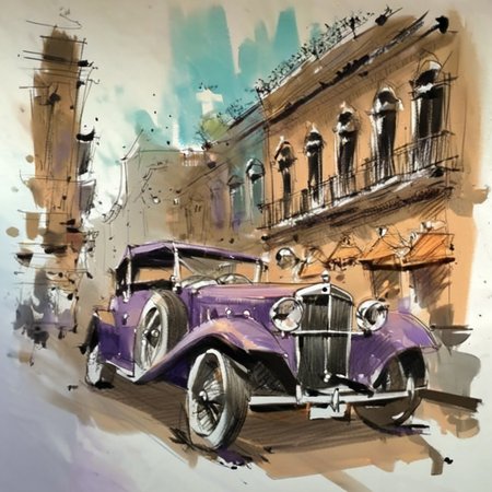 drawix16 old car in city<lora:drawix16:1>