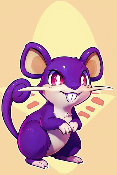 score_9, score_8_up, score_8,   ,,, , ,,,  zzRattata, pokemon (creature), no humans, fangs,  ,<lora:Rattata_Pokemon_PDXL:1.0>,                                                           ,,,, BREAK, smile, looking at viewer, cowboy shot, ,,, embedding:zPDXL, Expressiveh, ,,, <lora:Zy0n7_PDXL:0.8>, <lora:SDXLFaeTastic2400:0.5>, <lora:Expressive_H-000001:0.4>,