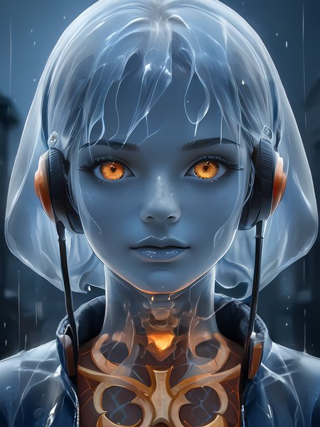 score_9, score_8_up, score_7_up, source_anime, source_western, source_comic, source_realistic BREAK 1girl, young female ghost crouching at window in urban alleyway, smirking, short white hair, pale skin, blue skin, orange eyes, wearing gothic jacket, headphones, night, rain, s-curve pose, (close shot), realistic <lora:add-detail-xl:1.5> <lora:pony_color_theory_dora_v1:0.9> blue theme, blue, orange <lora:goth_clothes_v2:0.6> <lora:Expressive_H:0.8> Expressiveh <lora:Ghost_Girl:0.6> ghost, spirit, ghost girl, translucent, translucent skin, transparent skin, translucent hair <lora:Translucent_Bodies_Pony_XL_v2:0.45> ghost, translucent, translucent_girl, translucent_hair <lora:X-Ray:0.8> xray, monochrome, bones, skeleton <lora:TransparencySlider:1>