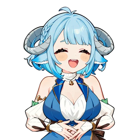 (MinaiAruma:1.2), 1girl, waistcoat, happy, laughing, open mouth, (hands on own stomach:1), 
(cute:1), (chibi:1), upper body, masterpiece, newest, absurdres, <lora:MinaiArumaXL_animagine:1>, <lora:StickersRedmond:1>,