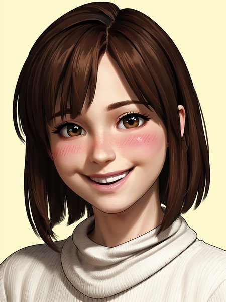 source_3d, score_7_up, <lora:Angela Orosco (Silent Hill 2):0.85> sh2angela, brown hair, smiling, face, close-up, blushing, cute