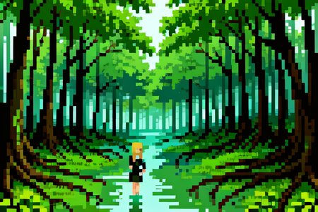 highly insanely detailed, masterpiece, top quality, best quality, highres, 4k, 8k, RAW photo, (very aesthetic, beautiful and aesthetic),  
(code_style,codestyle), 
<lora:CodeStyle (half generic class)_564920:0.5>, 
(1girl:1.3), 1other, 
mangrove forest biome,(pure green background,transparent background:1.2),âââ