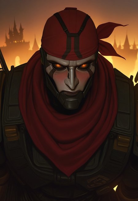 realistic,
classic revenant, apex legends, (((1boy))), yellow eyes, orange eyes, glowing eyes, red scarf, simulacrum (titanfall), black sclera, humanoid robot, red bandana, scarf, epaulettes, tie clip, wedding ring ,(((embarrassed))) ,floating castle ,high up
,A professional, high-quality, hyper-realistic portrait. The image features ultra-detailed eyes, realistic skin texture, intricate facial features, and cinematic lighting. Shot in low light with a Nikon Z7 II and a NIKKOR Z 50mm f/1.8 lens, showcasing shallow depth of field (bokeh) and RAW photography quality. Masterpiece-level, sharp and photorealistic, fine art photography style.
artist: incase,artist:moriimee,
,masterpiece, best quality, very awa, newest,yameroyandere,Dark Fantasy page