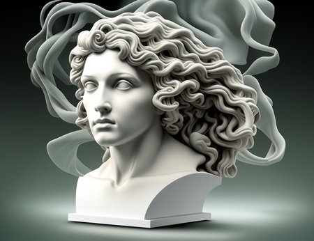 marble bust of medusa, hypersmokev3-1000