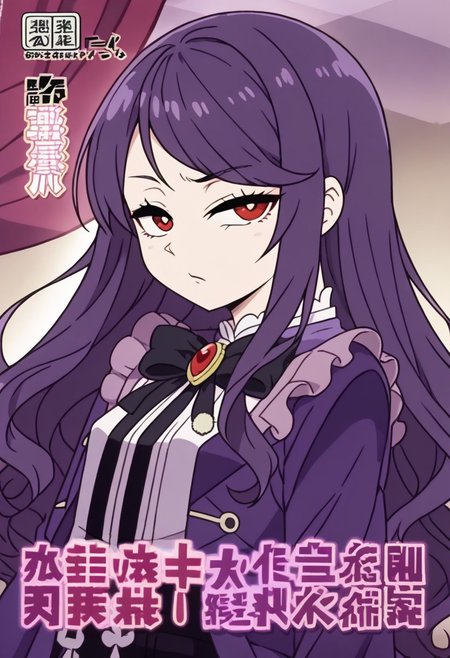 1girl, gundou mirei, red eyes, long hair, virtual youtuber, swept bangs, purple hair, parted bangs, <lora:pony_char_gundou_mirei-000030:1>  ,,,,,, anime coloring, anime screencap, 1girl,Solo ,, anime,PUFFY nipple,,,official art, Uncensored ,Unedited ,,,, , ,,,flat chest