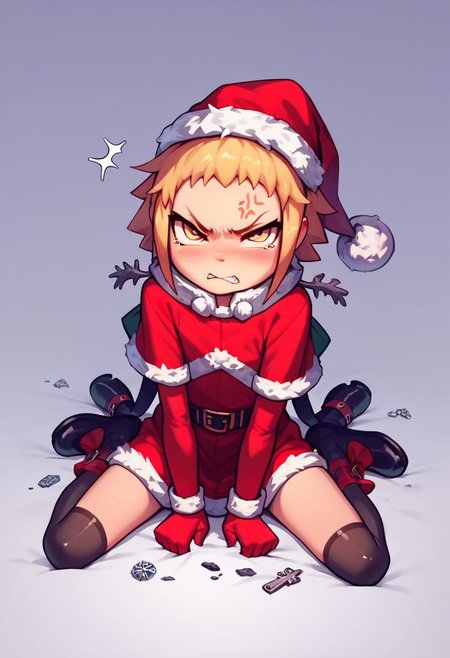 score_9, score_8_up, score_7_up, score_6_up, score_5_up, score_4_up, break, source_cartoon, official, cute, solo, MiniMedusa, tsundere, santa clous costume
