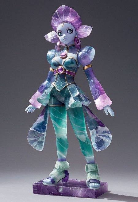 anime, anime screencap, anime style, best quality, masterpiece, high resolution, intricate detailed, fluorite mineral, flu0rite, iridiscent 
beautiful photo of  statue of  a fluorite mineral, flu0rite, iridiscent, 
Rosa_(Pokemon), fluorite face, fluorite eyes, fluorite skin, fluorite face, fluorite clenched hands, fluorite sneakers, fluorite pinwheel, fluorite jacket, fluorite earrings, fluorite shoes, highres, fluorite thighhighs, fluorite medium breasts,solo, fluorite fur-trimmed jacket, fluorite dress,standing, fluorite kimono,sidelocks,holding  fluorite pinwheel, fluorite hair between eyes, fluorite mirrorclew, fluorite long sleeves, fluorite bike shorts, fluorite wide sleeves, fluorite japanese clothes fluorite thick eyebrows, fluorite 1girl, every thing is made of fluorite mineral, fluorite face, fluorite eyes, fluorite skins, fluorite legs, fluorite hairs, fluorite thigh, Rosa_(Pokemon), Rosa_(Pokemon) face,  Rosa_(Pokemon) fluorite statue
