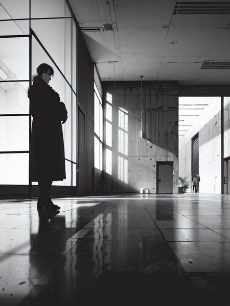 modern building concrete, windows, design, light and shadow, photorealistic, 185mm f/1. 4 iso 100, cinematic 8k, cinematic hbo, crisp quality and light reflections, backlighting, colorgrading, post-processing, (Masterpiece:1.3)<lora:Blame!:1>