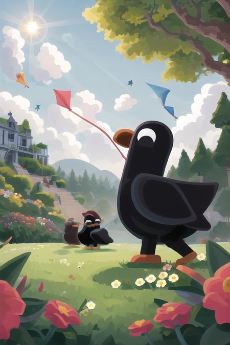 <lora:S2-Kurzgesagt-000008:1>,
bird,gress,Kurzgesagt bird,flower,sky,tree,kite,house,sun,day,cloud,sunny day,bush,
vector art, Kurzgesagt, sharp focus, (HDR), (8k), (gigapixel), ((masterpiece))