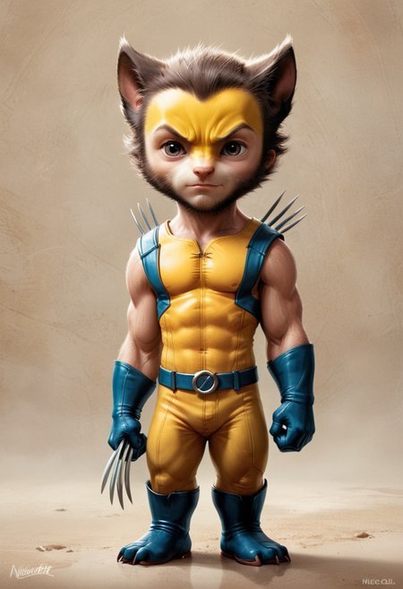 <lora:RMSDXL_Creative:2.5> render style, Wolverine (by Nicoletta Ceccoli:1.2), dreamworks animation, natural lighting, adorable disney and pixar design, flat colors, 4k, modern disney dreamworks style, professional, award-winning <lora:RMSDXL_Creative:2.5>