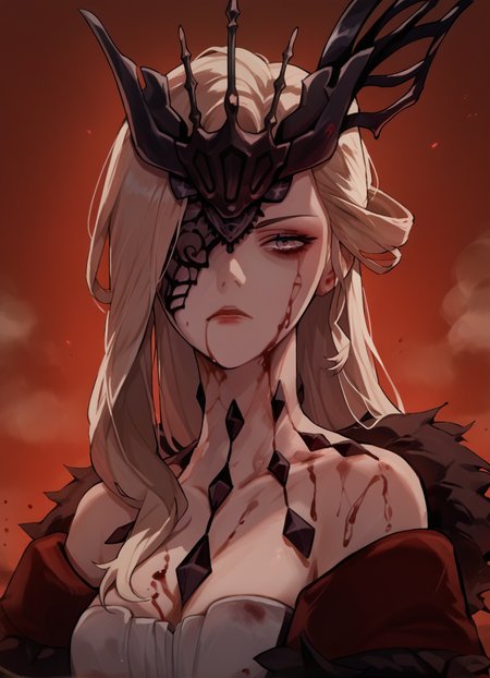 score_9, score_8_up, score_7_up, source_anime, score_9, score_8_up, score_7_up, source_anime,upper body,blurred background, (fog:1.2),blood,red background, solo, 1girl,  signora,one eye covered, <lora:signora:0.8>