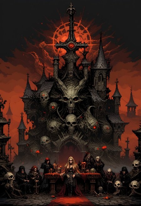 score_9, score_8_up, score_7_up, yamer_pixel_fusion, pixel art, Castlevania vampire, grimdark, hyper-detailed, dark fantasy, d3p1x3l, pixel art