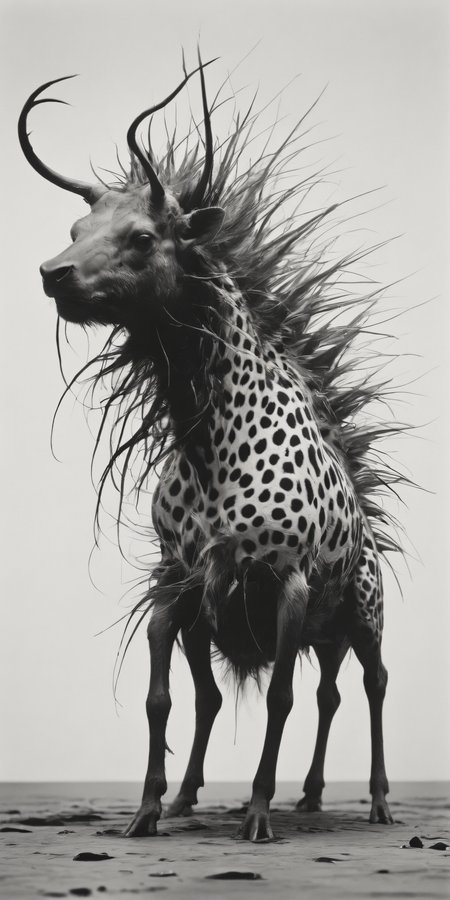 exotic and surrealistic  zoology photography, Christopher Wool, Alex Howitt, Hans Hartung, <lora:Sinozick:1>