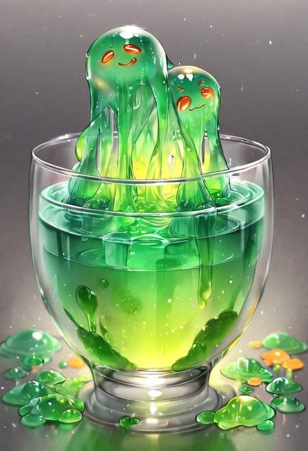 (masterpiece), (score_9, score_8_up, score_7_up,source_anime), 4K8K, very aesthetic, absurdres, best quality, 
Hyperdetailed anime style image of a slime girl, slime girl in glass, Slime overflowing from a cup, 
transparent, see-through body, colorless skin, colorless sclera, amber eyes, orange slime, 
(emeraldmorph), slime (creature), Translucent, 
outdoors, detailed, dignified Smile, Amoeboid slime, Amoeba slime, Amoeba, Liquid slime, 
(slime girl, Petite, disproportionate breasts),