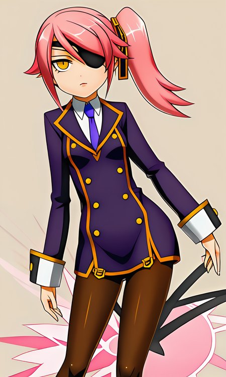 anime artwork illustrating Konoe_Ayatsuki_Mercury \(XB\), 1girl, solo, yellow eyes, long hair, skirt, simple background, breasts, small breasts, pink hair, pantyhose, uniform\(XB\), side ponytail,eyepatch. created by japanese anime studio. highly emotional. best quality, high resolution, Konoe_Ayatsuki_Mercury \(XB\), 1girl, solo, yellow eyes, long hair, skirt, simple background, breasts, small breasts, pink hair, pantyhose, uniform\(XB\), side ponytail,eyepatch, elegant, highly detailed, sublime, sharp focus, pretty, innocent, modern, open