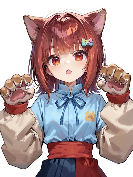 score_9, score_8_up, score_7_up,source_anime, <lora:style002:0.75>,
1girl,solo,  red eyes, dog girl, paw pose,
