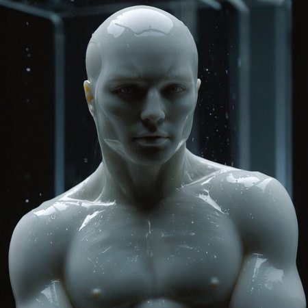 cinematic film still of  <lora:add-detail-xl:0.1>1
<lora:detailed:0.2> realism
<lora:perfection style:0.2> perfect
<lora:eyetune:0.6>
<lora:xl_more_art-full_v1:0.1>
<lora:Ron Fricke style:0.3>
<lora:Unreal Engine style:0.3>
<lora:TeethXL:0.3>
<lora:Chiaroscuro Lighting Style:0.3> Chiaroscuro Lighting Style
 <lora:Westworld style:0.9>
In the 2050s dystopian science fiction world a different picture of a close up of a statue of a person with a body covered in water,solo,1boy,male focus,black background,dark , sci-fi, futuristic, movie themed, sharp, detailed, epic cinematic photography, artistic, dramatic light, cinematic color style, Kodak film style, Westworld style, shallow depth of field, vignette, highly detailed, high budget, bokeh, cinemascope, moody, epic, gorgeous, film grain, grainy