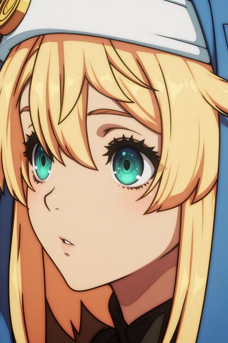 anime style, anime coloring,  Bridget, otoko no ko, Tilting head to the side with a flirtatious glance <lora:Guilty_Gear_Strive_-_Dual_Rulers_-_Bridget_-_illustrious:0.8>
