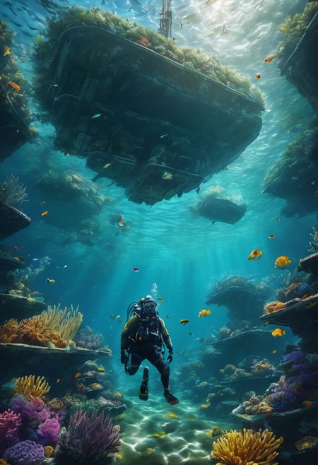 Slavi Kross's underwater path to freedom, 
ultra hd, 
realistic, 
vivid colors, 
highly detailed, 
UHD drawing, 
pen and ink, 
perfect composition, 
beautiful detailed intricate insanely detailed octane render trending on artstation, 
8k artistic photography, 
photorealistic concept art, 
soft natural volumetric cinematic perfect light