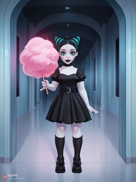 gothic style <lora:Rino99Quiron_Style_ilus:1> ,  Rino99Quiron, 1girl fashion doll , (full length photo:1.1) , cotton candy, fluffy, cany colours,, (Extremely Detailed Oil Painting:1.2), glow effects, godrays, Hand drawn, render, 8k, octane render, cinema 4d, blender, dark, atmospheric 4k ultra detailed, cinematic sensual, Sharp focus, humorous illustration, big depth of field, Masterpiece, colors, 3d octane render, 4k, concept art, trending on artstation, hyperrealistic, Vivid colors, extremely detailed CG unity 8k wallpaper, trending on ArtStation, trending on CGSociety, Intricate, High Detail, dramatic, absurdes,, A place full of my ancestral past and several vessels with trapped souls,  straight-on,  ,  , 
 . dark, mysterious, haunting, dramatic, ornate, detailed