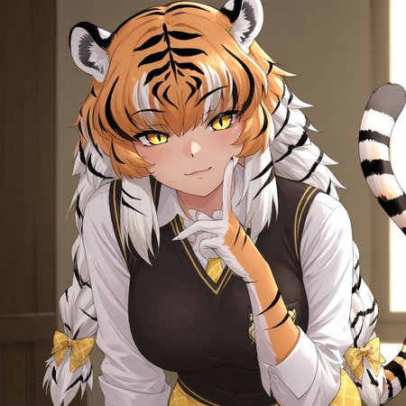 masterpiece, best quality, newest, absurdres, highres, TGV1.0, tiger girl, 1girl,