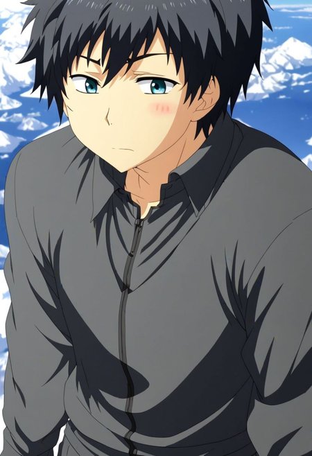 high resolution, solo, best quality, 1Boy, Arata Kaizaki, Black Hair, bad altitude, naughty, OverallDetail