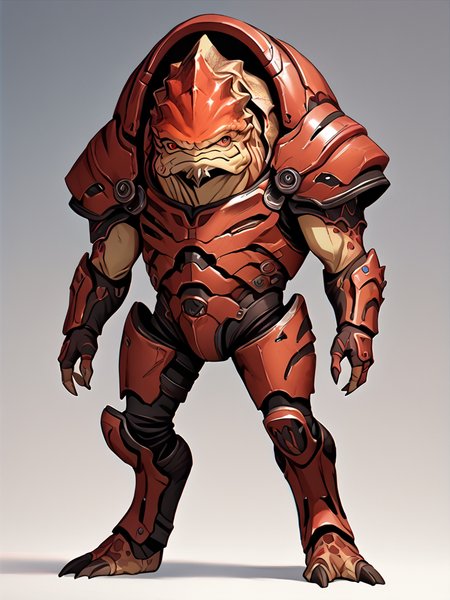 score_7_up, score_8_up, score_9, masterpiece, perfect face, high quality, source_anime, (1boy, solo,) <lora:Krogan_-_Mass_Effect:1>krogan, armor, alien, red eyes, full body,