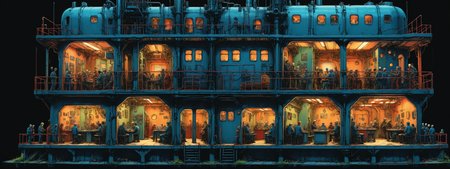 detailed diagram, factory industrial photorealistic, absurdres, detailed anatomical diagram, blueprint, mechanical joints, (cybernetic implants, cross section, isometric:1.3) miniature world, tilt shift, score_8, score_9, score_8_up, score_9_up, content_explicit, source_anime, high quality, high contrast, (realistic:1.2) <lora:Dark_Anime:0.2>,   <lora:Isometric Cutaway:0.3> Isometric Cutaway page <lora:Beksinski_SDXL_V2:0.3>, science fiction city,  <lora:detailed_notrigger:1> <lora:r3dgl0wXLP:1> r3dgl0w, black background, <lora:crowd_notrigger:0.3> <lora:saturated_colors:1> saturated colors