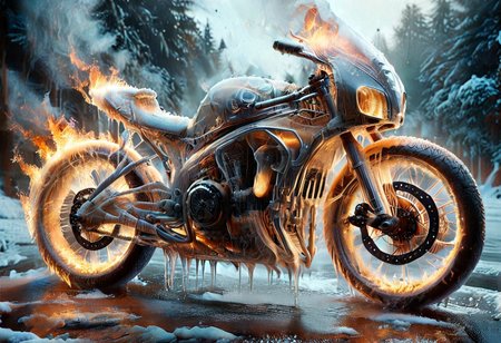 1c3_w1n73r, f1r3, <lora:Varos_-_Fire_Style:0.75> <lora:Varos_-_Ice_Style:0.75> <lora:StS_PonyXL_Detail_Slider_v1.4_iteration_3:0.8> (score_9, score_8_up, score_7_up:1), majestic, (ghost rider with his bike of fire, winter:1.45), elaborate, (ultra realistic:1), (masterpiece, translucent:1.2), best quality, intricate, extremely detailed, detailed background, masterpiece, best quality, highly detailed, sharp focus, hyper-detailed, safe_pos