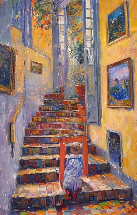 masterpiece,best quality,<lora:tbh130-sdxl:1>,idolmaster cinderella girls,illustration,oil painting,style of Paul Signac,