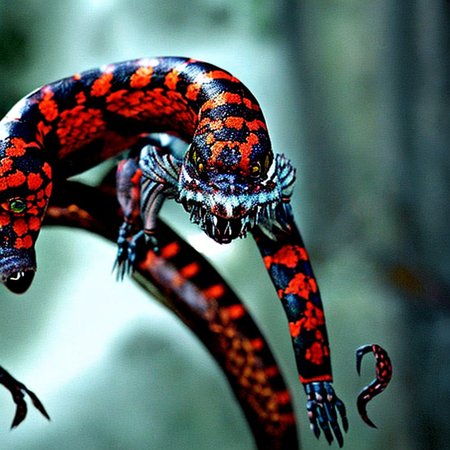 face of Texas Coral Snake , volumetric lighting, magical, ScaryMonstersV2