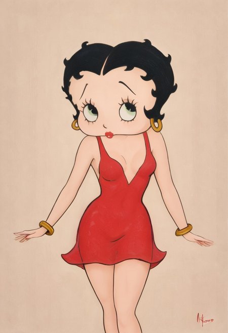 masterpiece, best quality, amazing quality, intricate details, pinup, BettyBoob, flat color, black hair,