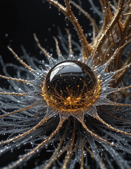 [I found the following prompt on titter which gives an interesting result. This is after a lot of manipulating. Sampler is TCD, cfg:1.3]
Gossamer god demiurge dreams dreamer simulation simulacrum abyss void star biological artificial Promethean fractal fire beyond ken agency ghost weaving weft entangled web temporal threads recursive matrix reality breathes gnostic spun shadow melting untrammeled black hole.