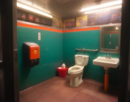 Gas Station Bathroom (Background) (SDXL) (AD)