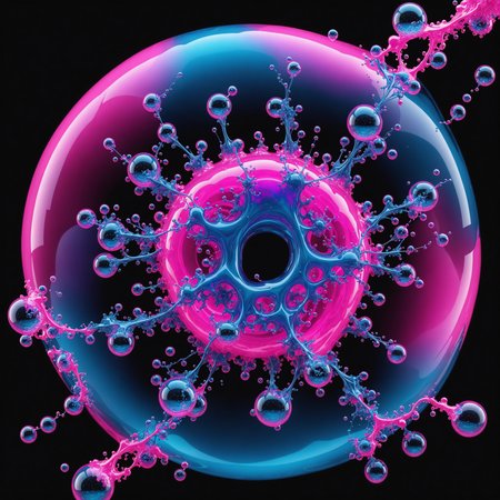 bullet time effect, #disassambled 3d, slow motion, a vibrant fluo blue to fluo pink radial gradient, #fractal liquid cloud edges only wire spherical inside loating  soap bubble deep sub,  professional, ink in water, visual FX,  centered, soft lightning, 8k, ultradetailled, <lora:add-detail-xl:1> "add-detail-xl: 9c783c8ce46c", Version: v1.7.0