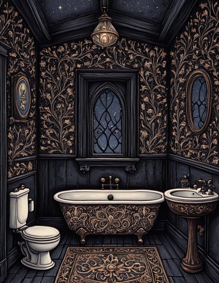 novuschroma81 style a bathroom  illustration <lora:novuschroma81 style:1>