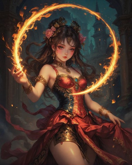 Renaissance style, Baroque, anime artwork elemental BDSM fusion capturing fire dancer control dynamics, earth pigment bodypaints merging fetishism with ecological commentaries,,
<lora:Wild_Anime_2025:0.7>,
<lora:风格:0.7> style4,
<lora:extremely_detailed:0.7> extremely detailed ,
<lora:aidmaImageUpgraderSDXL-v0.3:0.5> aidmaImageUpgrader,
<lora:add-detail-xl:0.7>,
<lora:HyperdetailedColoredPencilIl:0.3>  ArsMJStyle, Colored pencil hyperdetailed realism, . anime style, key visual, vibrant, studio anime,  highly detailed, Fantasy painting art style, imaginative, dynamic composition, professional-grade execution, creates immersive world and landscape, painterly, epic, magical, dramatic, exuberant, grandeur, baroque art, oil painting art style from Renaissance period, masterful composition, Renaissance mood, renaissance oil painting, brush strokes, Realistic, perspective, light and shadow, religious or mythological themes, highly detailed