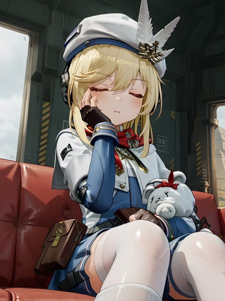 detailed background, shiny skin, rating safe, 
<lora:nagant.pony:1>,
nagant, 
sit, sofa, looking down, closed eyes, low angle, looking at viewer, hand on cheek, sighing,  parted lips, upper body, disappointed,