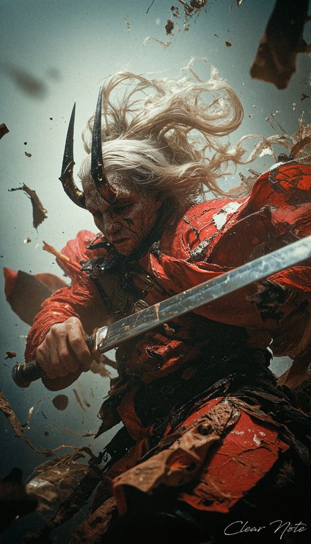 Old woman unleashes the powers of the oni. An overwhelming power that is hard to imagine from his usual appearance.