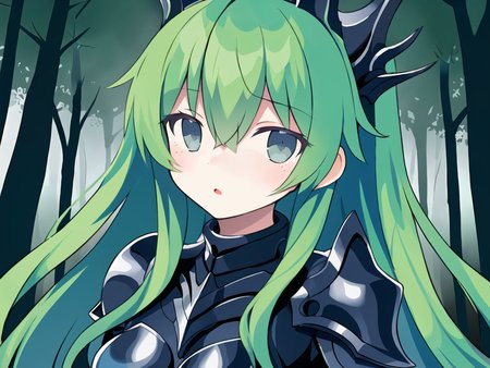 Gorgeous female photo, Masterpiece, best quality, best work, promotional art, beautiful face, dark forest, armor, rpg, foggy forest, horror