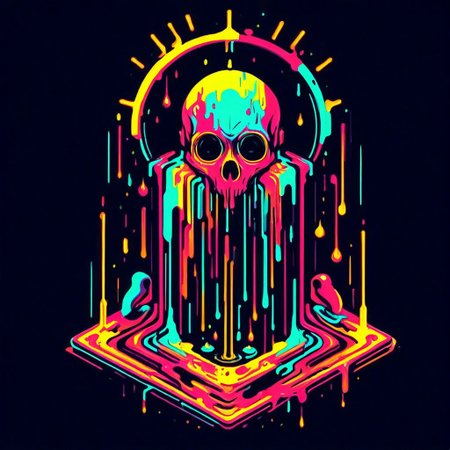 neonnightmares, Advanced Engineering, vector graphic, melting